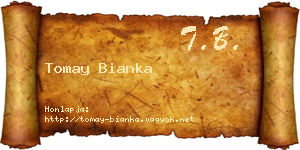 Tomay Bianka névjegykártya